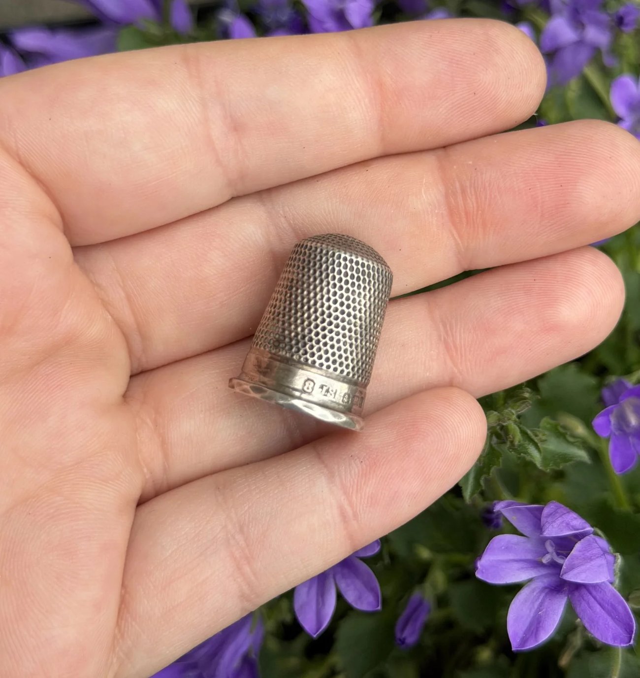 Antique Edwardian Sterling Silver Thimble 1904 Hallmarked James Swann Size 8