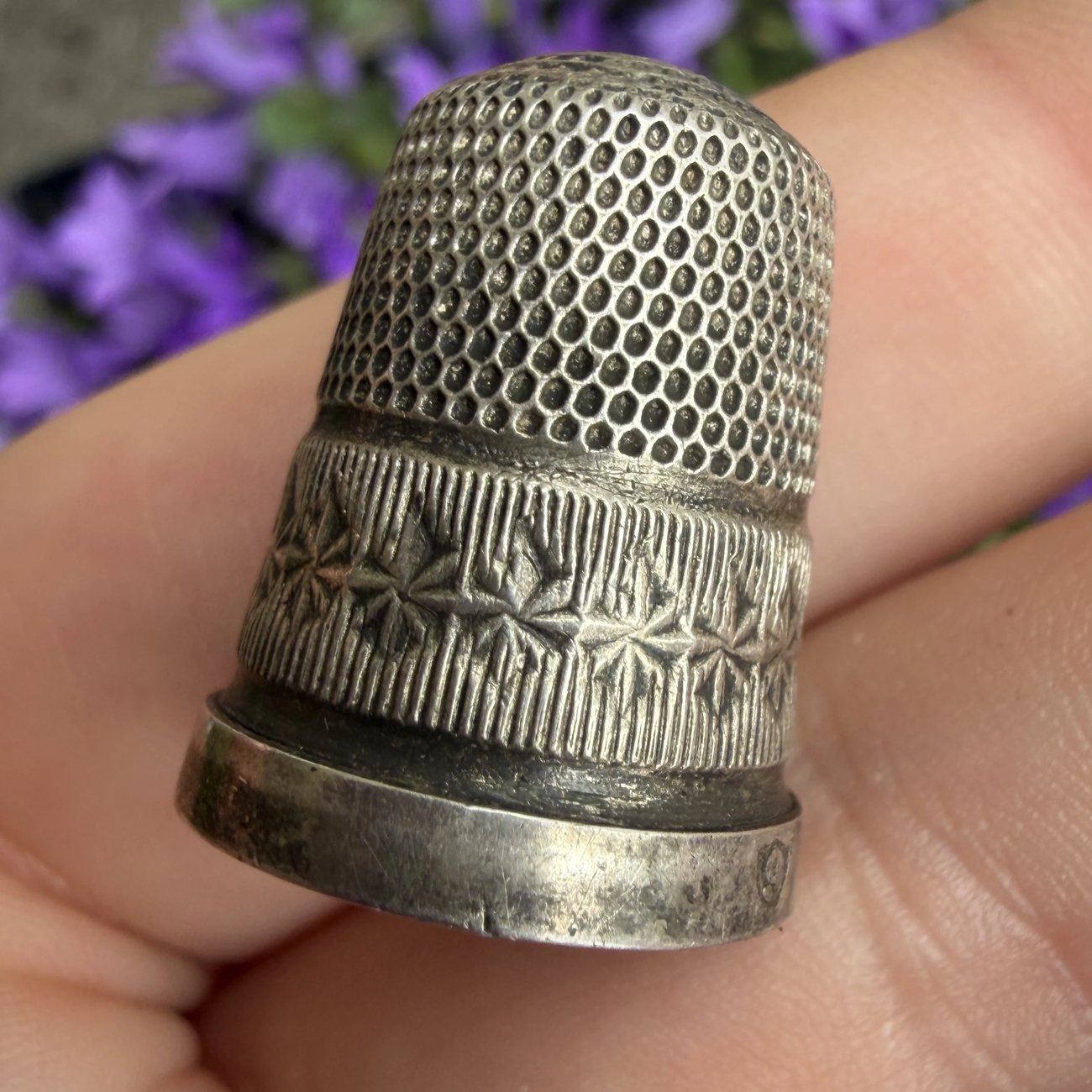 Antique Sterling Silver Charles Horner Thimble Chester Hallmarked Edwardian - 2