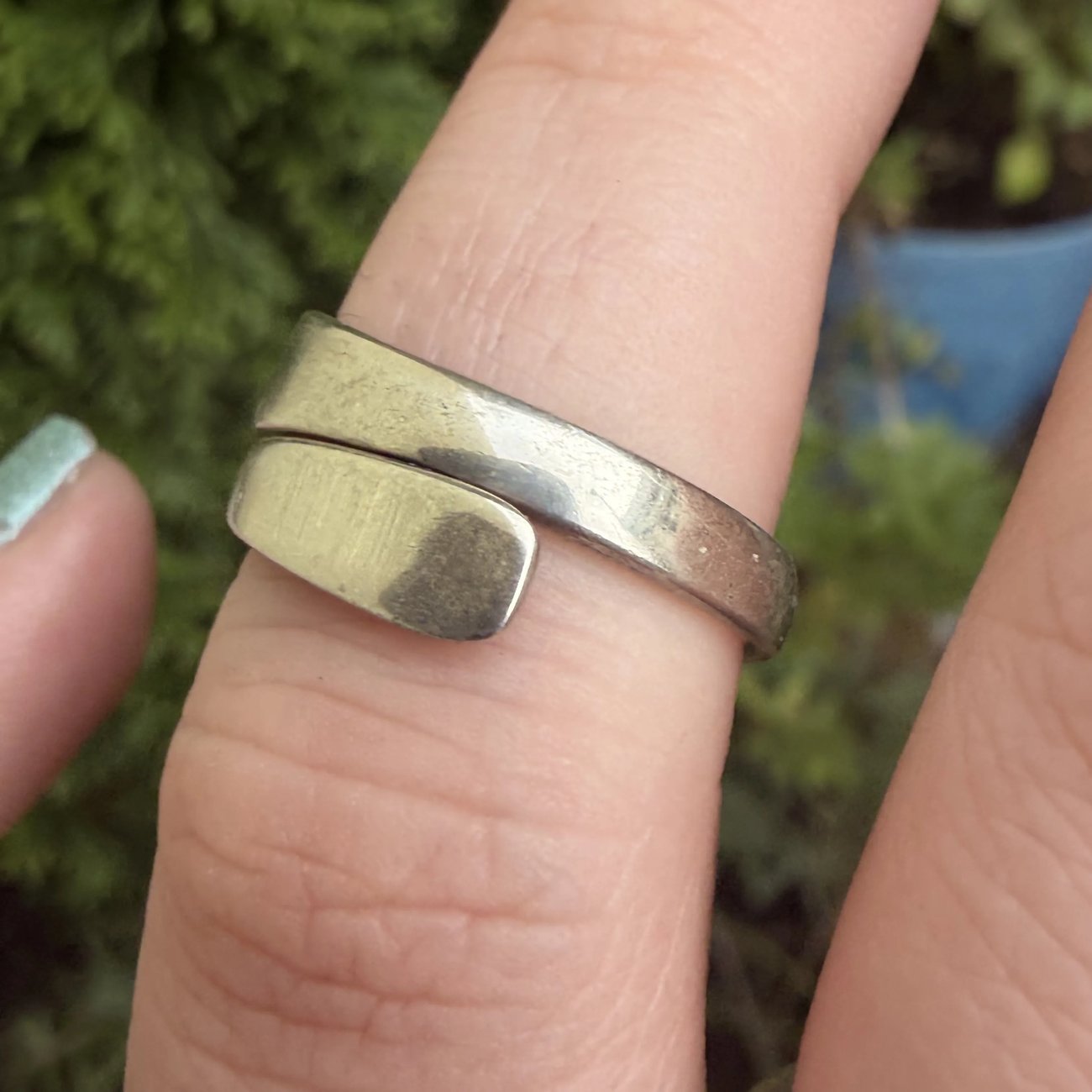 Sterling Silver Cross Crossover Wave Stack Band - 2