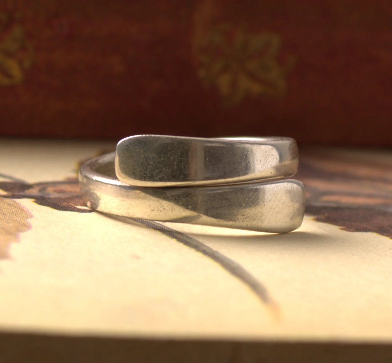 Sterling Silver Cross Crossover Wave Stack Band