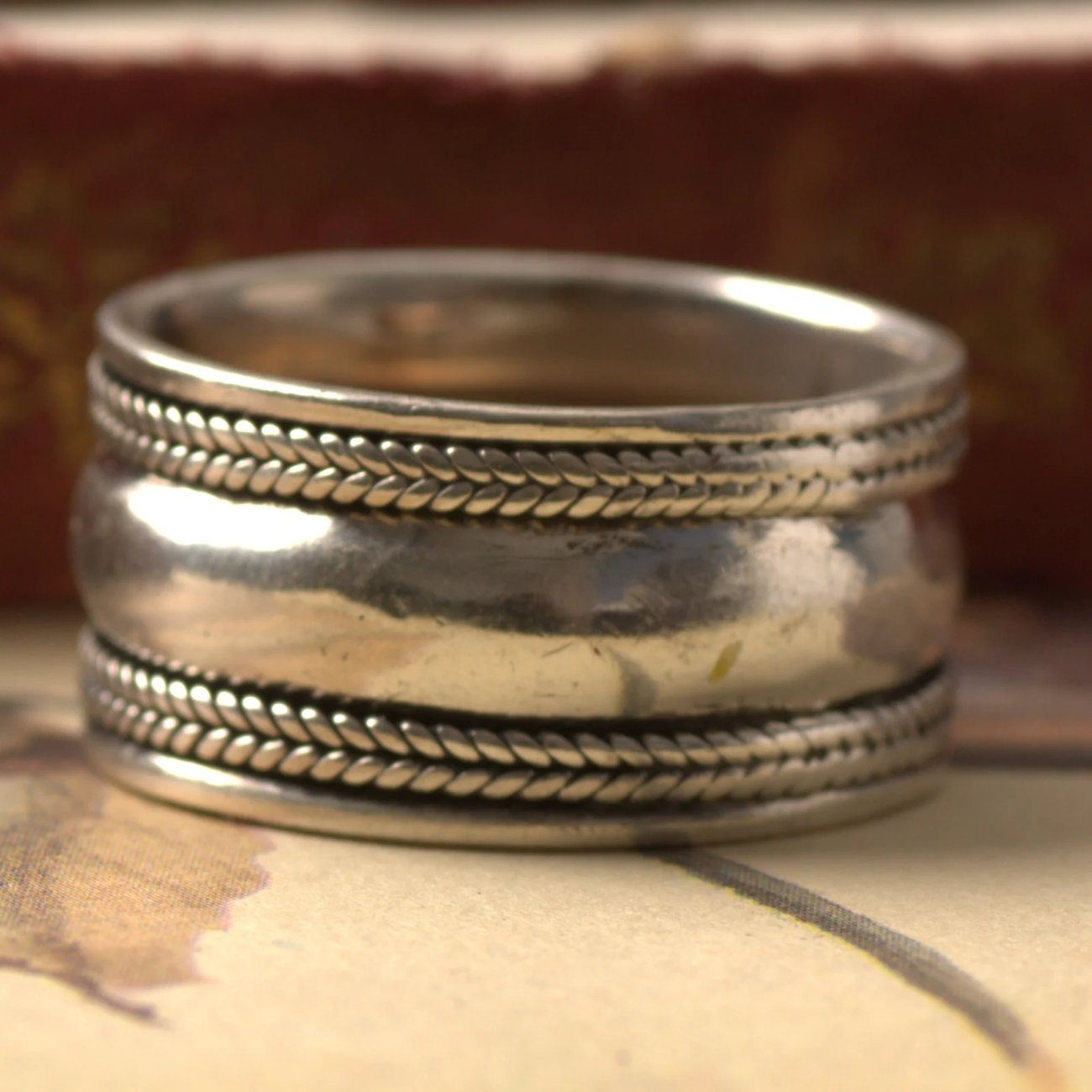 Sterling Silver Wide Chunky Cigar Band Unisex Mens