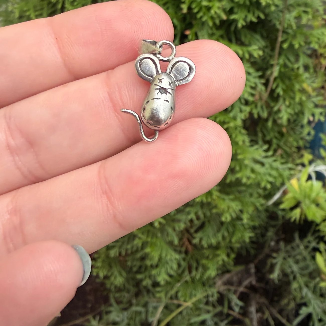 Sterling Silver Mouse Pendant Charm Cute - 2