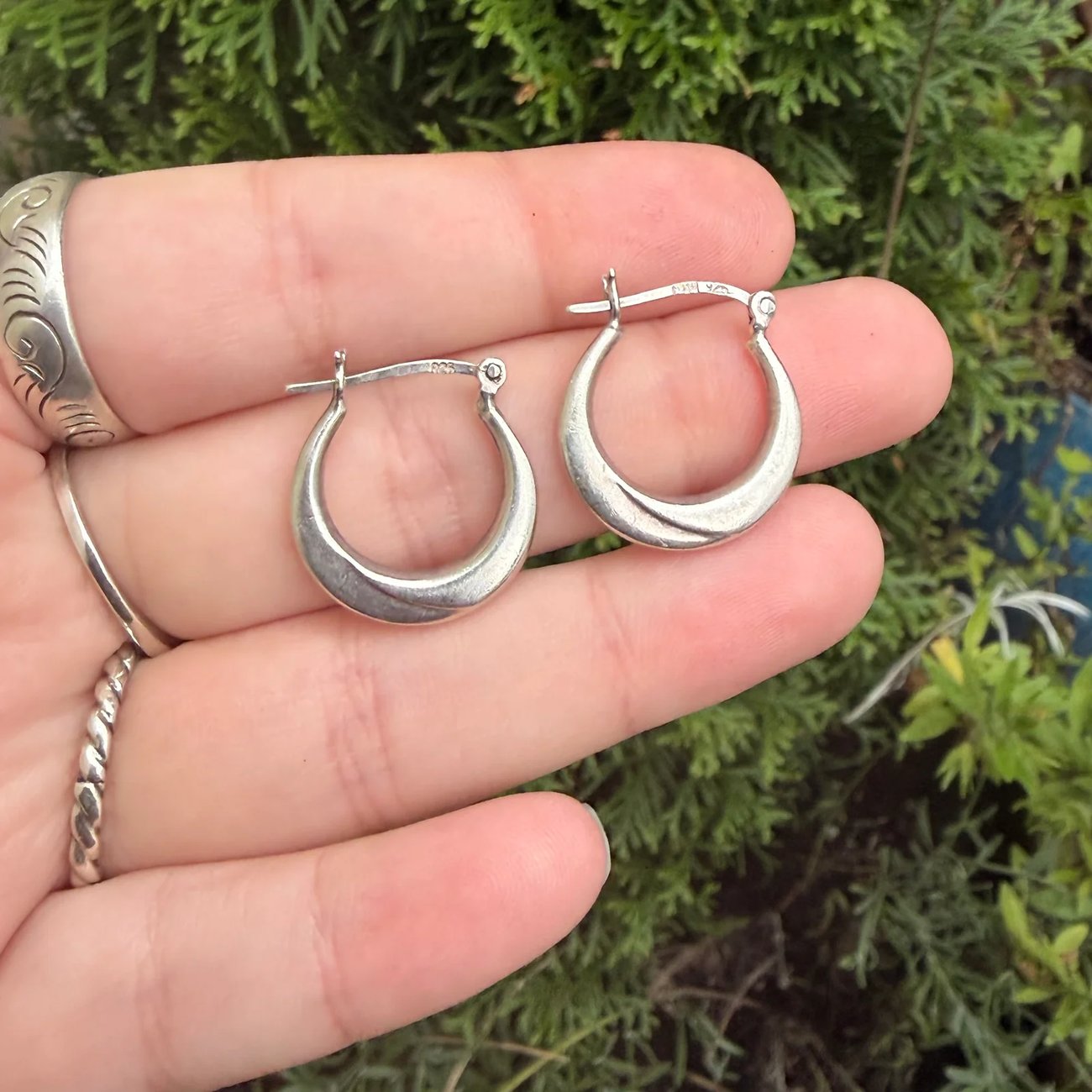 Sterling Silver Chunky U Shaped Hoops 925