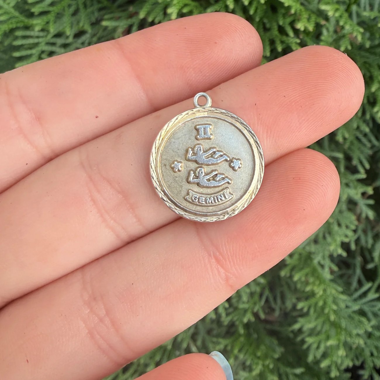 Vintage Sterling Silver Gemini Pendant Charm Nuvo