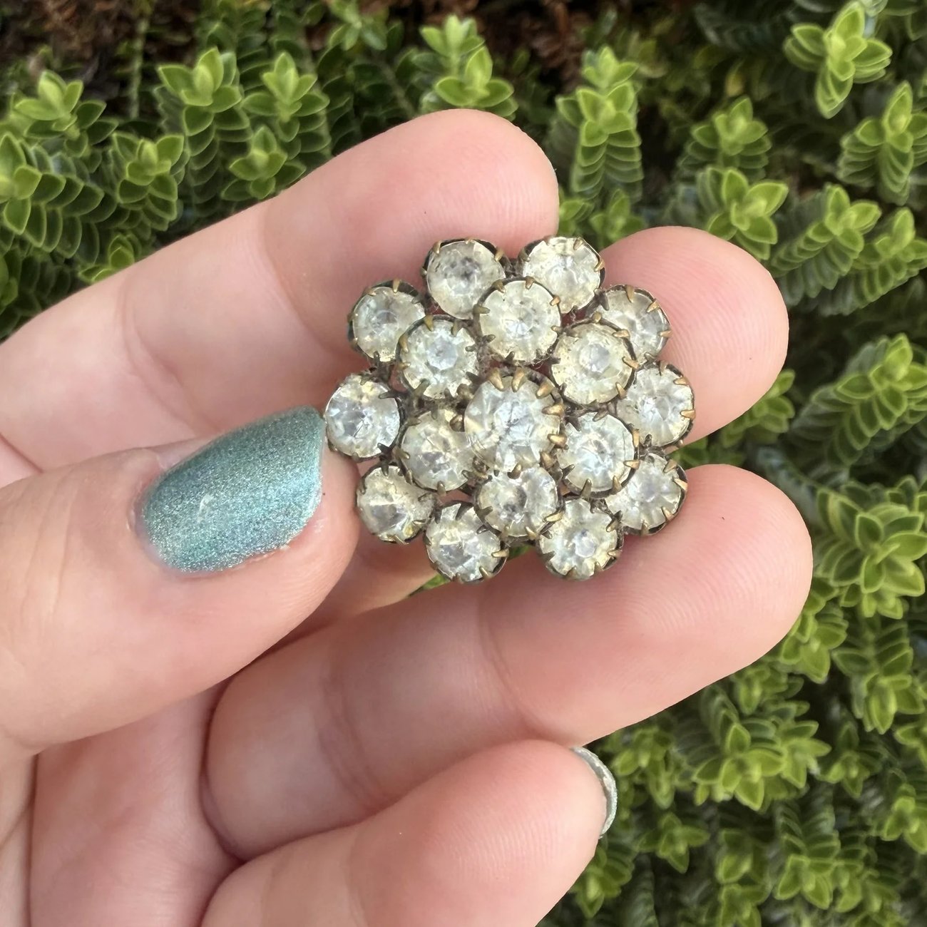 Antique Paste Gilt Cluster Brooch Floral Pin Victorian - 2