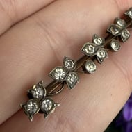 Antique Continental 900 Silver Paste Bar Brooch Floral Leaf Edwardian Victorian - 3