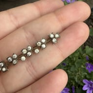 Antique Continental 900 Silver Paste Bar Brooch Floral Leaf Edwardian Victorian - 4