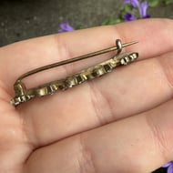 Antique Continental 900 Silver Paste Bar Brooch Floral Leaf Edwardian Victorian - 5