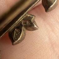 Antique Continental 900 Silver Paste Bar Brooch Floral Leaf Edwardian Victorian - 8