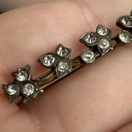 Antique Continental 900 Silver Paste Bar Brooch Floral Leaf Edwardian Victorian - 9