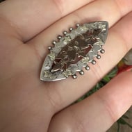 Antique Victorian 1898 Sterling Silver Rose Gold Ivy Leaf Brooch Hallmarked - 3