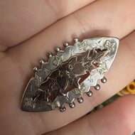 Antique Victorian 1898 Sterling Silver Rose Gold Ivy Leaf Brooch Hallmarked - 4