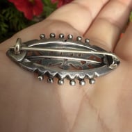 Antique Victorian 1898 Sterling Silver Rose Gold Ivy Leaf Brooch Hallmarked - 8