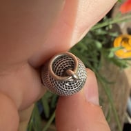Antique Georgian Silver Filigree Thimble Pendant c1800 Sewing Etui Necessaire Vacant Cartouche - 7