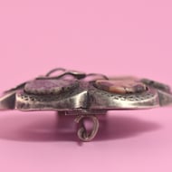Antique Scottish Silver Granite Buckle Thistle Brooch Victorian Pebble Highland - 5