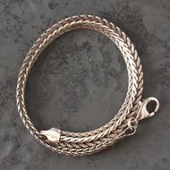 Vintage Italian Sterling Silver 925 Woven Braided Bracelet Wheat Plaited Chain - 4