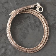 Vintage Italian Sterling Silver 925 Woven Braided Bracelet Wheat Plaited Chain - 3