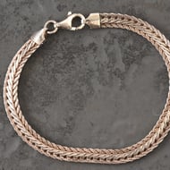 Vintage Italian Sterling Silver 925 Woven Braided Bracelet Wheat Plaited Chain - 9