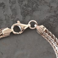 Vintage Italian Sterling Silver 925 Woven Braided Bracelet Wheat Plaited Chain - 11