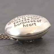 Vintage Sterling Silver Swallow Locket St Francis Double Photo Necklace - 12