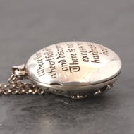 Vintage Sterling Silver Swallow Locket St Francis Double Photo Necklace - 13