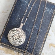 Vintage Sterling Silver Swallow Locket St Francis Double Photo Necklace
