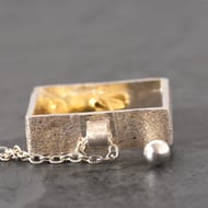 925 Sterling Silver Cute 3D Cat Playing in Box Pendant & Chain Necklace - 8