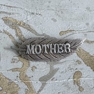 Antique Silver Mother Leaf Brooch Etched Pin Edwardian - 4
