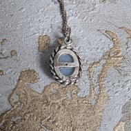 Vintage Silver Cameo Pendant Necklace Blue Wedgwood Lady Rope Twist Oval Chain - 4