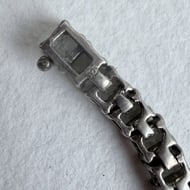 Vintage Sterling Silver CZ Tennis Bracelet Emerald Cut Line Sparkly Bridal - 3