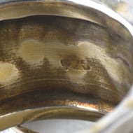 Vintage Sterling Silver Hammered Concave Wide Band Ring Chunky Modernist Saddle - 4