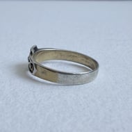 Vintage Silver Buckle Ring Engraved Band Sentimental Love Token Gold Plated - 5