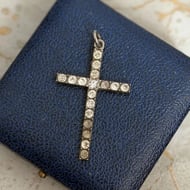 Antique Charles Horner Sterling Silver Paste Cross Pendant Chester Art Deco