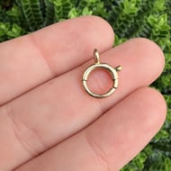 Antique 9ct Gold Bolt Ring Clasp Pendant Enhancer Necklace Fastener Finding
