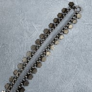 Antique Silver Collar Book Chain Victorian Necklace Floral Etched Choker - 8