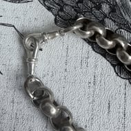 Antique Silver Albert Chain Fancy Link Watch Victorian Necklace - 12