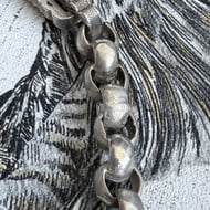 Antique Silver Albert Chain Fancy Link Watch Victorian Necklace - 15