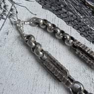 Antique Silver Albert Chain Fancy Link Watch Victorian Necklace - 5