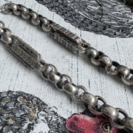 Antique Silver Albert Chain Fancy Link Watch Victorian Necklace - 6