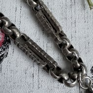 Antique Silver Albert Chain Fancy Link Watch Victorian Necklace - 10