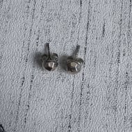 Sterling Silver Round Faceted Ball Stud Earrings  - 5