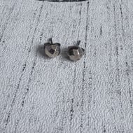 Sterling Silver Round Faceted Ball Stud Earrings  - 6