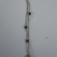 Sterling Silver Liquid Silver Amethyst Lariat Necklace - 3