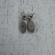 Vintage Sterling Silver Orange Mother of Pearl Earrings - 3