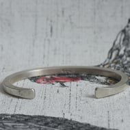 Vintage Sterling Silver Heavy Cuff Bracelet - 3