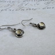 Sterling Silver Citrine Drop Earrings Yellow Cabochon Dainty Boho Gemstone - 5