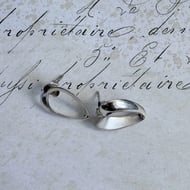 Vintage Sterling Silver Open Heart Stud Earrings Twist Ribbon Modernist Love Polished - 5