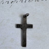 Antique Sterling Silver Cross Pendant Engraved Floral Edwardian Devotional Faith - 7