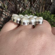 Sterling Silver Pearl Cluster Ring Baroque Pearls Statement Cocktail Heavy - 4