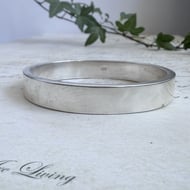 Pink Mother of Pearl Bangle Sterling Silver Panel Inlay Bracelet Modernist Shell - 4